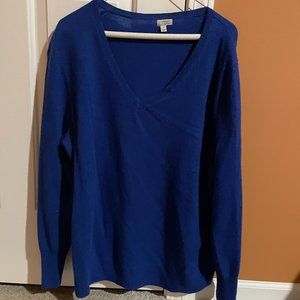 Halogen Blue 100% Cashmere V Neck Sweater - size 1X